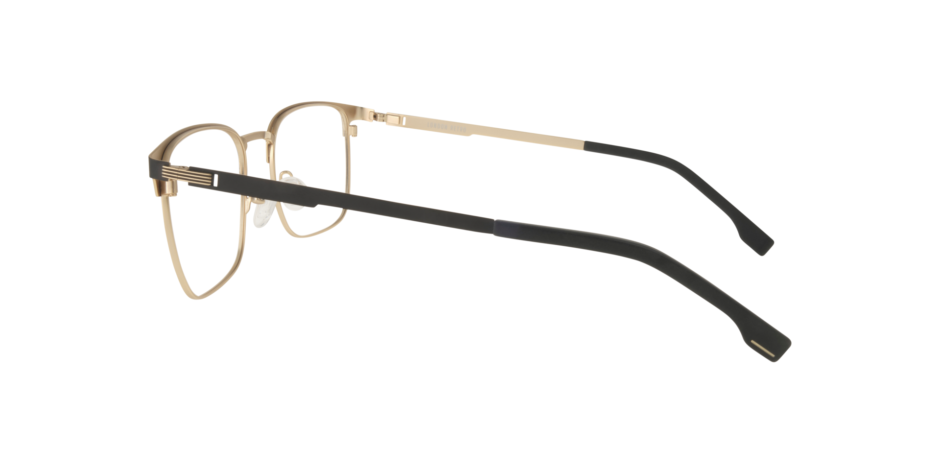 Lock Black & Gold MetalEyeglass Frames for Glasses Direct, Side View