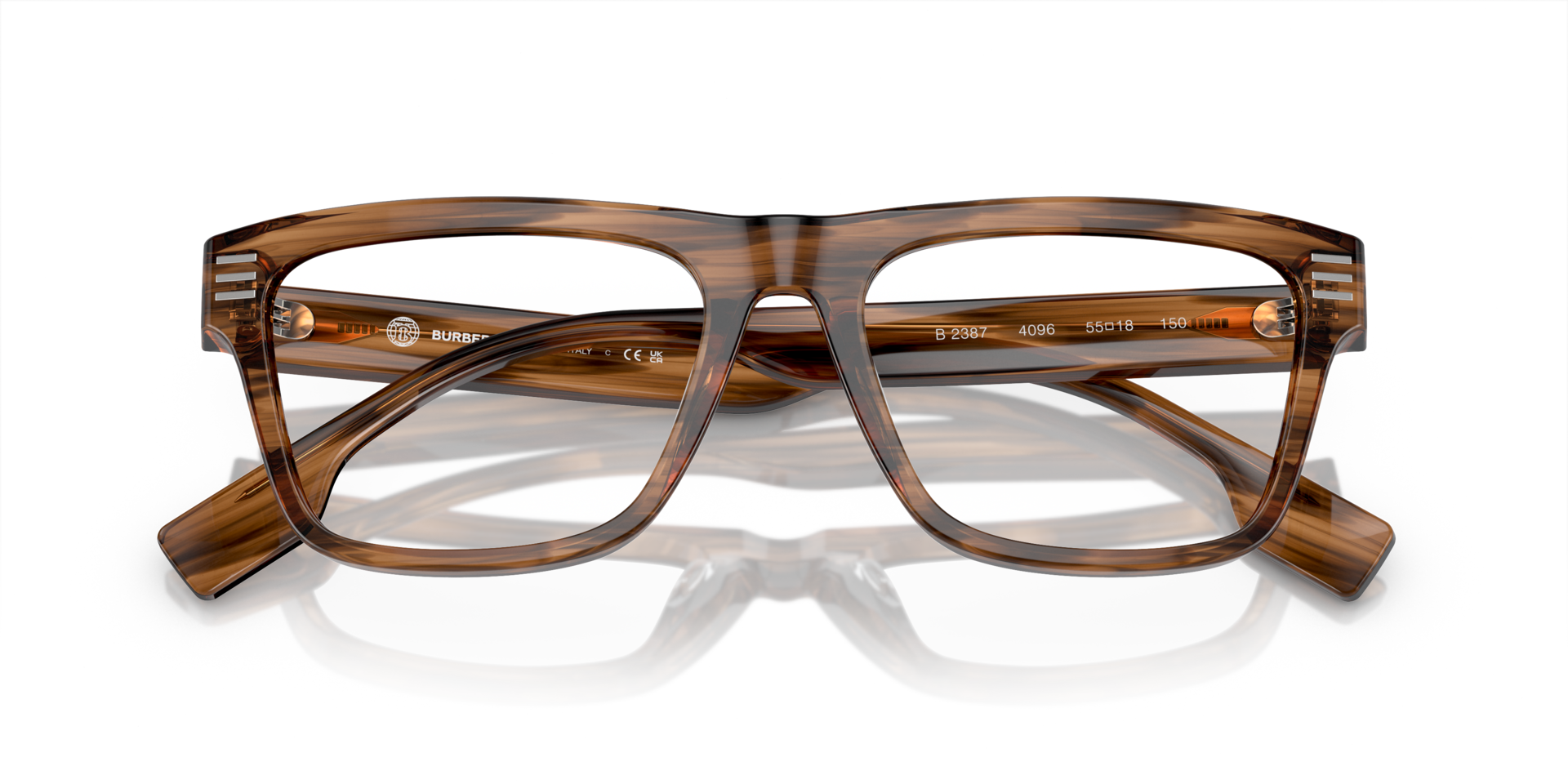 BE2387 Brown AcetateEyeglass Frames for Glasses Direct, Closed View