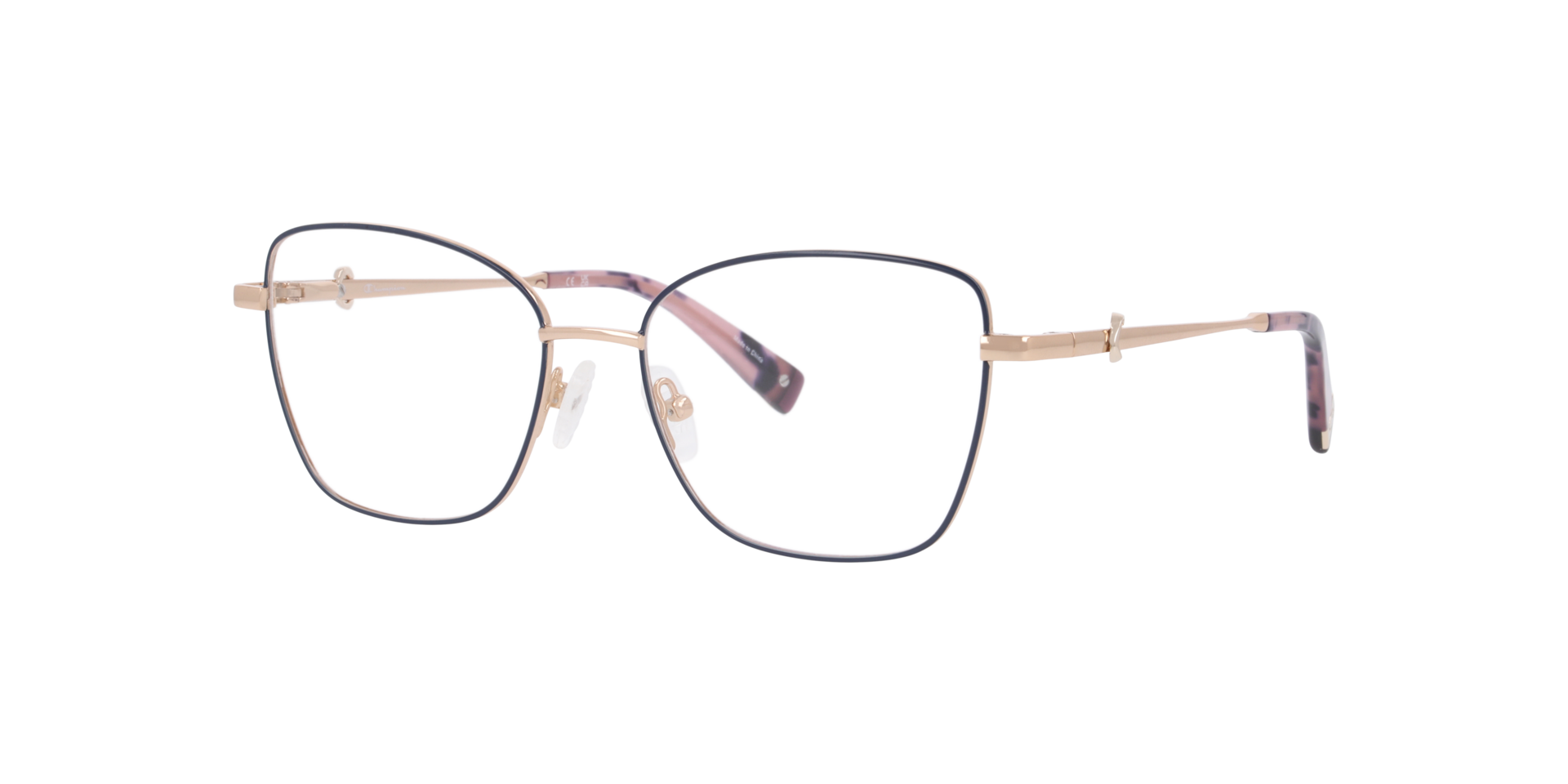 Cubea Blue MetalEyeglass Frames for Glasses Direct, Angle View
