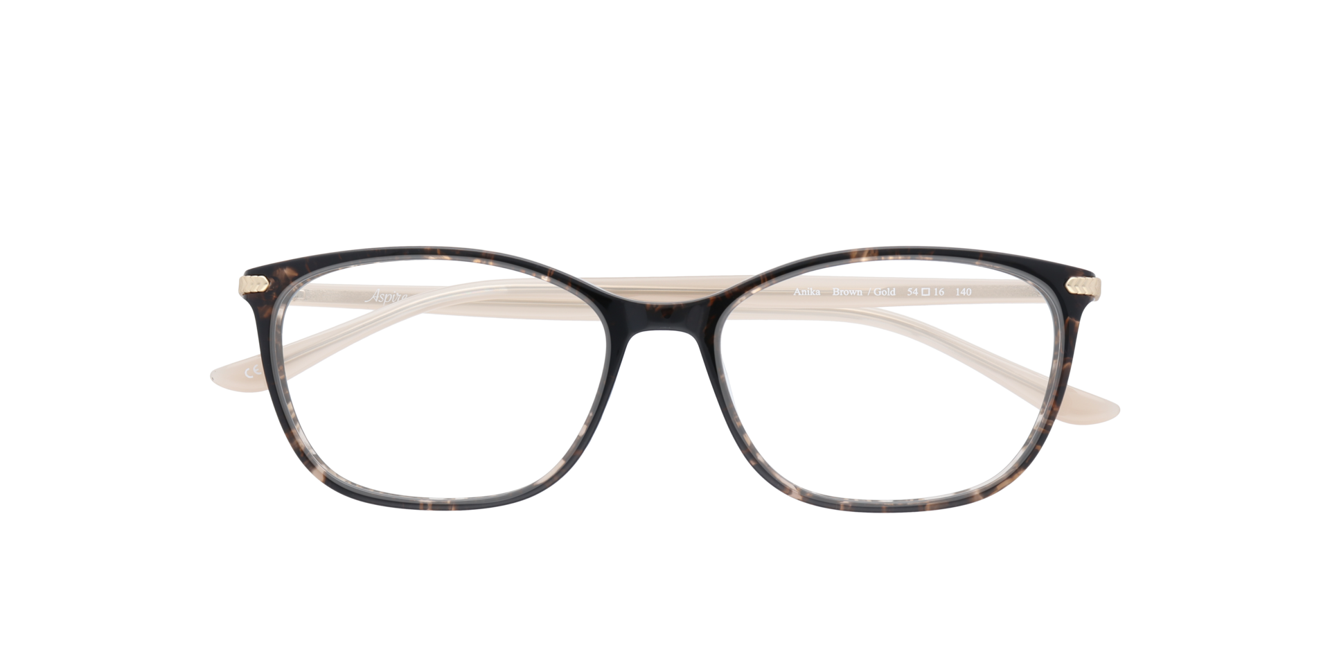 Anika Brown & Gold AcetateEyeglass Frames for Glasses Direct, Closed View