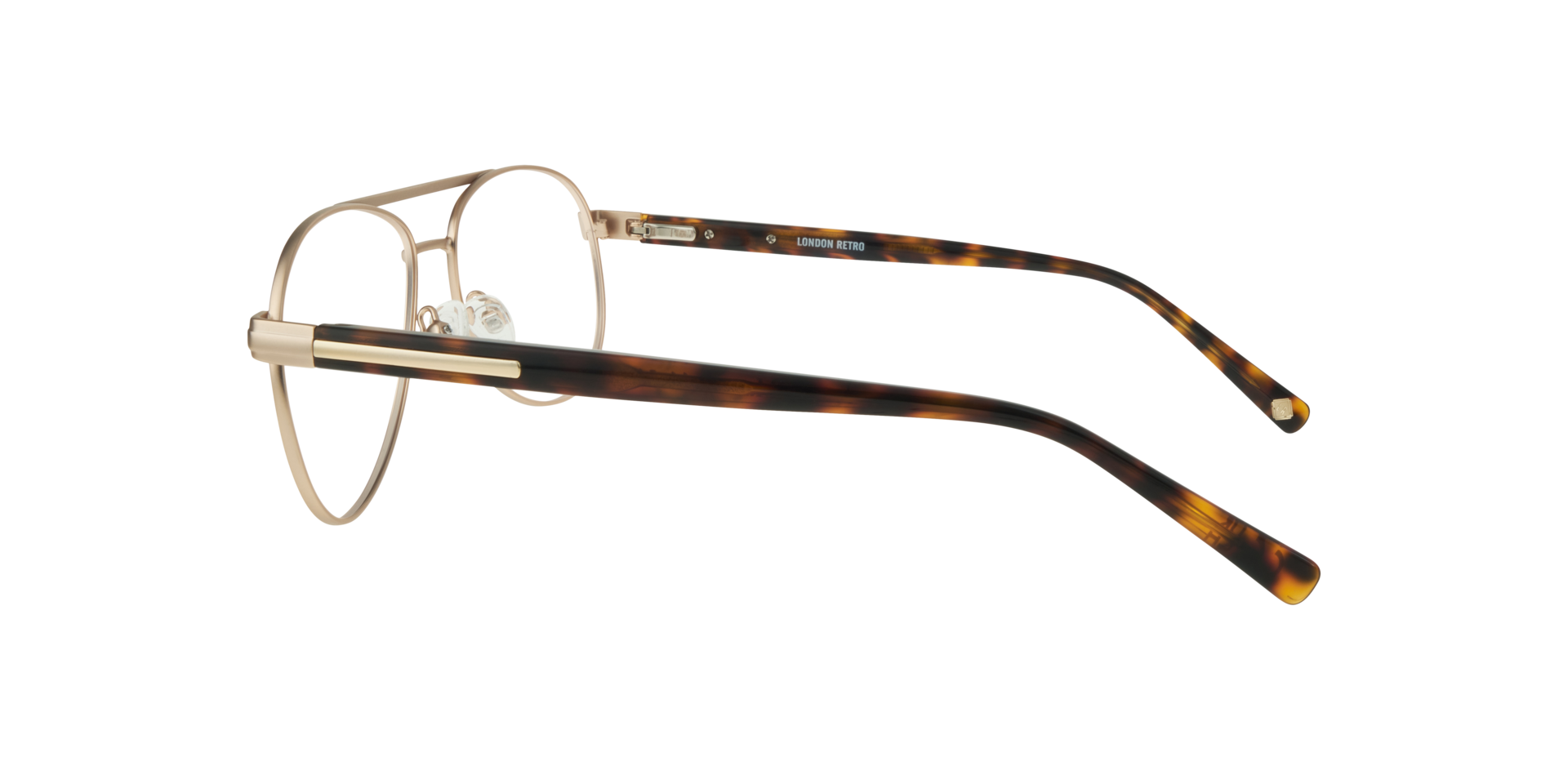 Jenson Matte Gold MetalEyeglass Frames for Glasses Direct, Side View