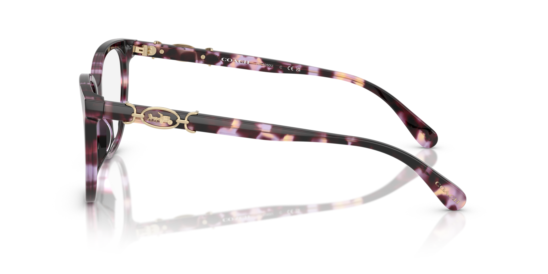 HC6260U Purple Tortoise AcetateEyeglass Frames for Glasses Direct, Side View