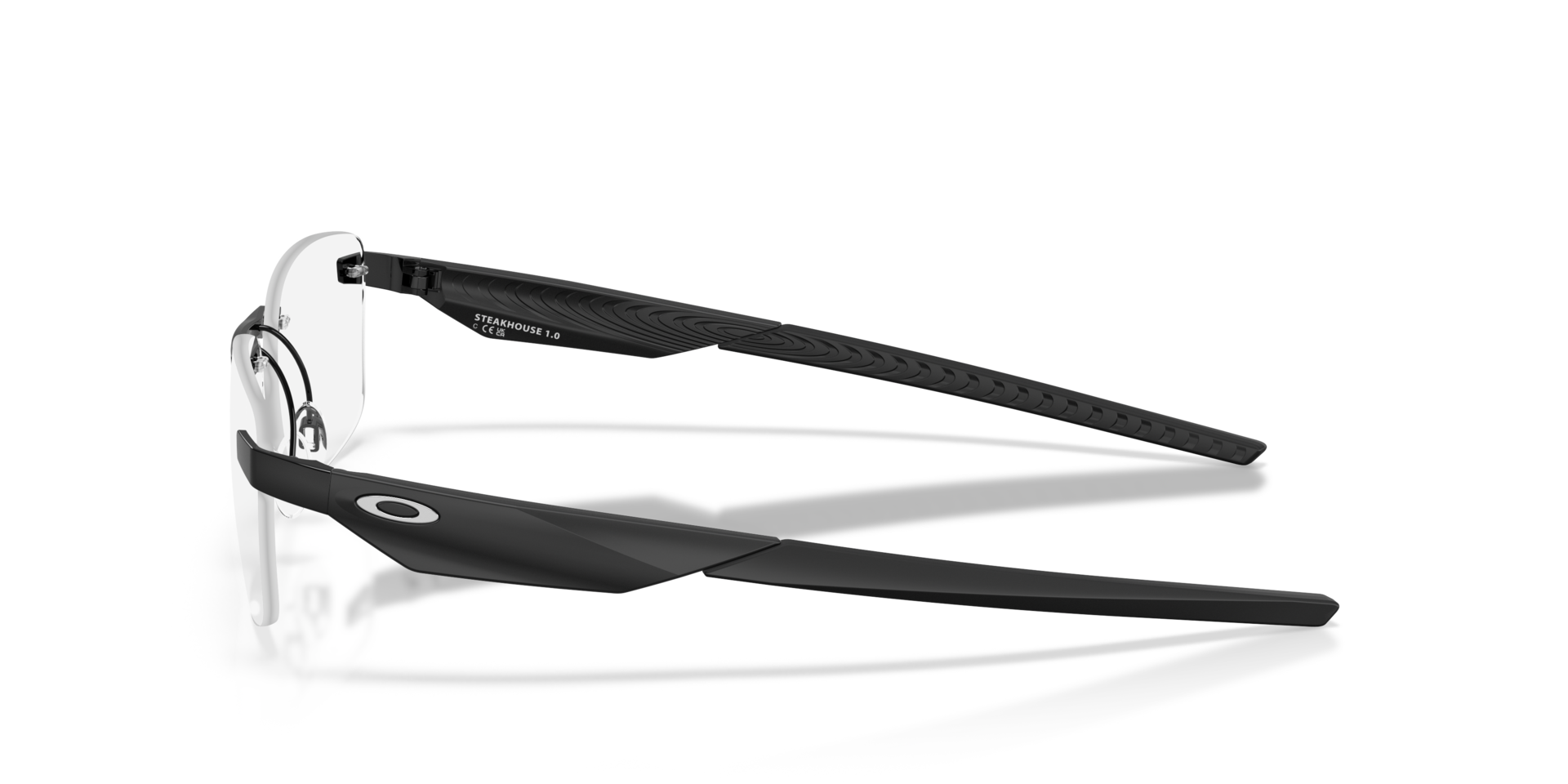 Steakhouse 1.0 Satin Black MetalEyeglass Frames for Glasses Direct, Side View