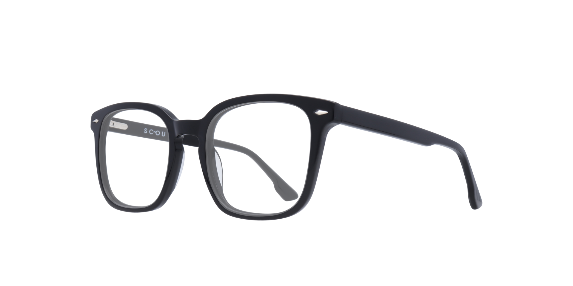 Elijah Black AcetateEyeglass Frames for Glasses Direct, Angle View