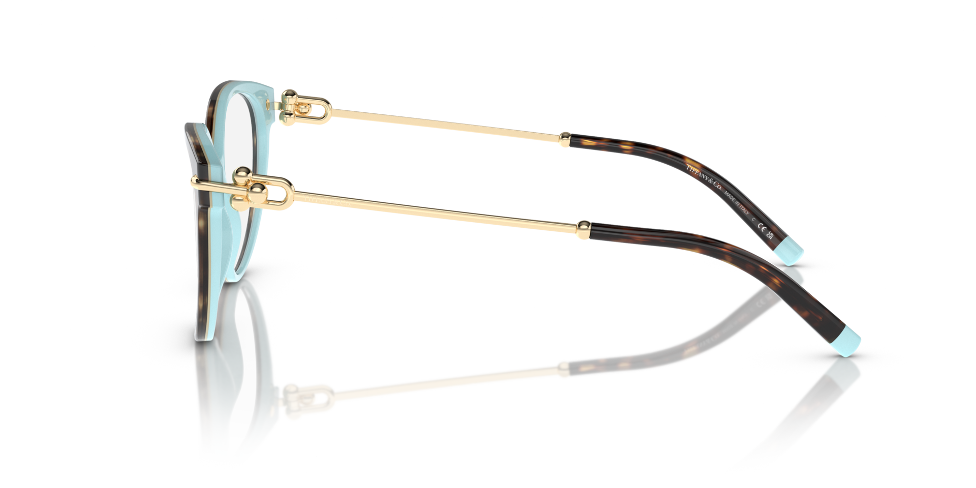 TF2217 Havana On Tiffany Blue AcetateEyeglass Frames for Glasses Direct, Side View