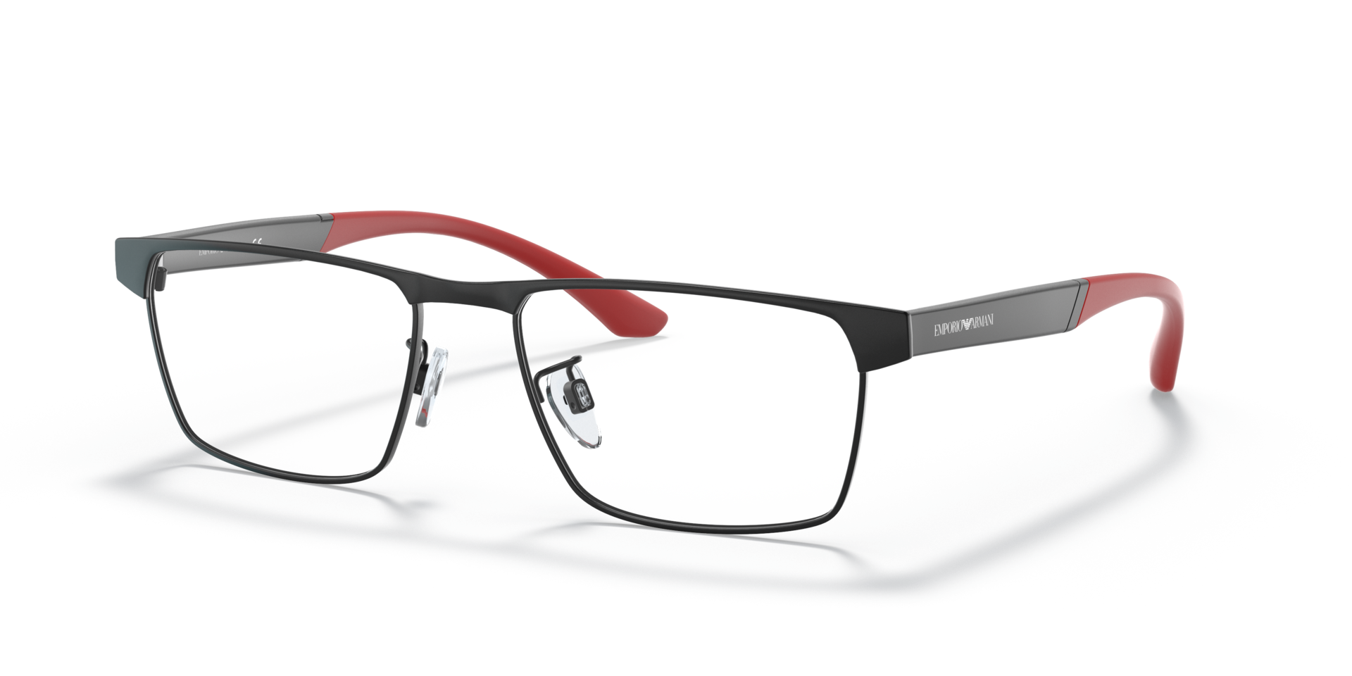 EA1124 Matte Black MetalEyeglass Frames for Glasses Direct, Angle View