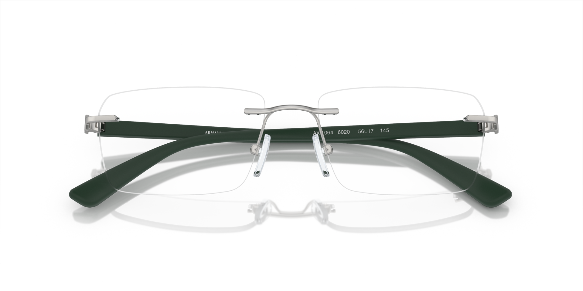 AX1064 Matte Silver MetalEyeglass Frames for Glasses Direct, Closed View