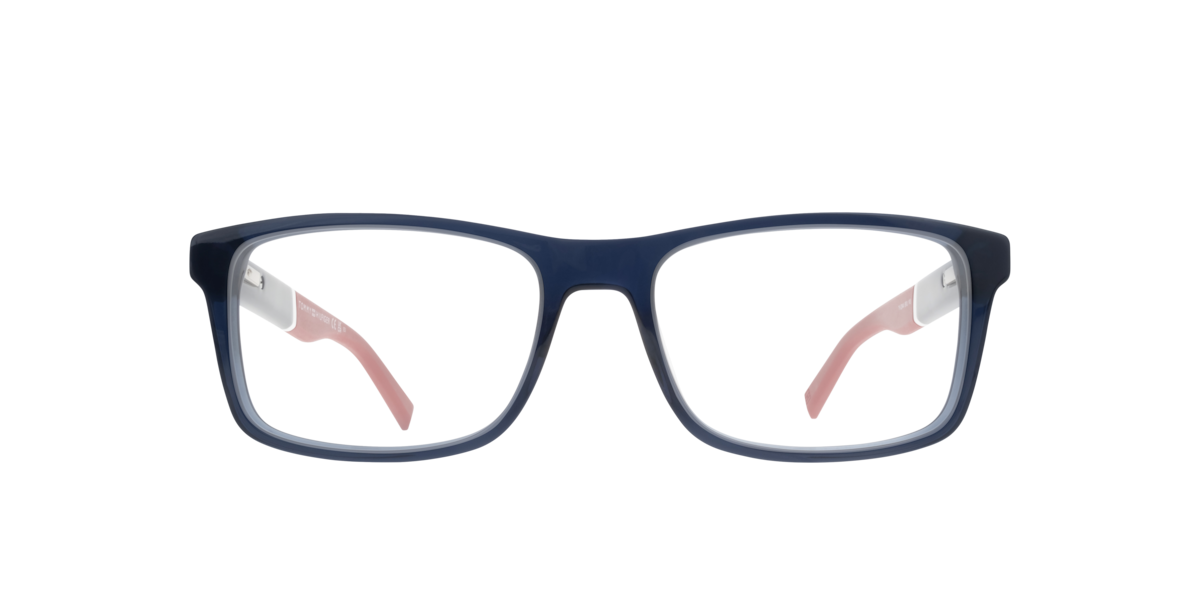 Tommy Hilfiger Men's Blue Red Rectangle Acetate Eyeglasses Online - Full Rim - Th 2044
