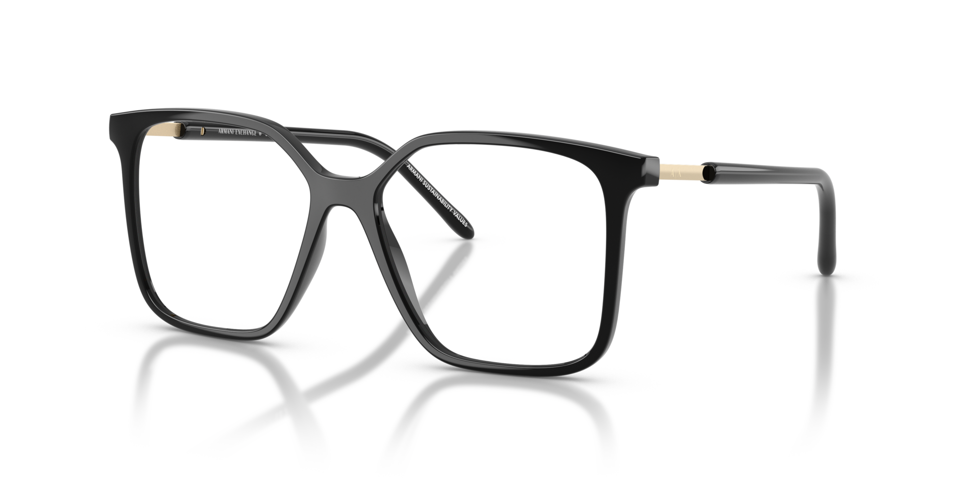 AX3132 Shiny Black PlasticEyeglass Frames for Glasses Direct, Angle View