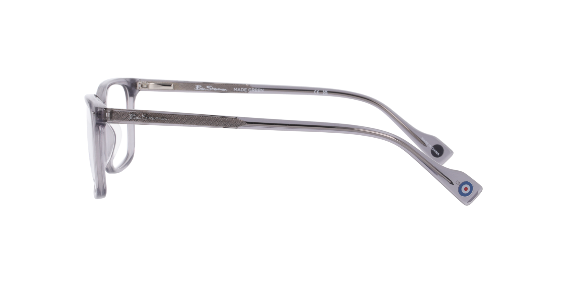 Bssouth Grey Crystal AcetateEyeglass Frames for Glasses Direct, Side View