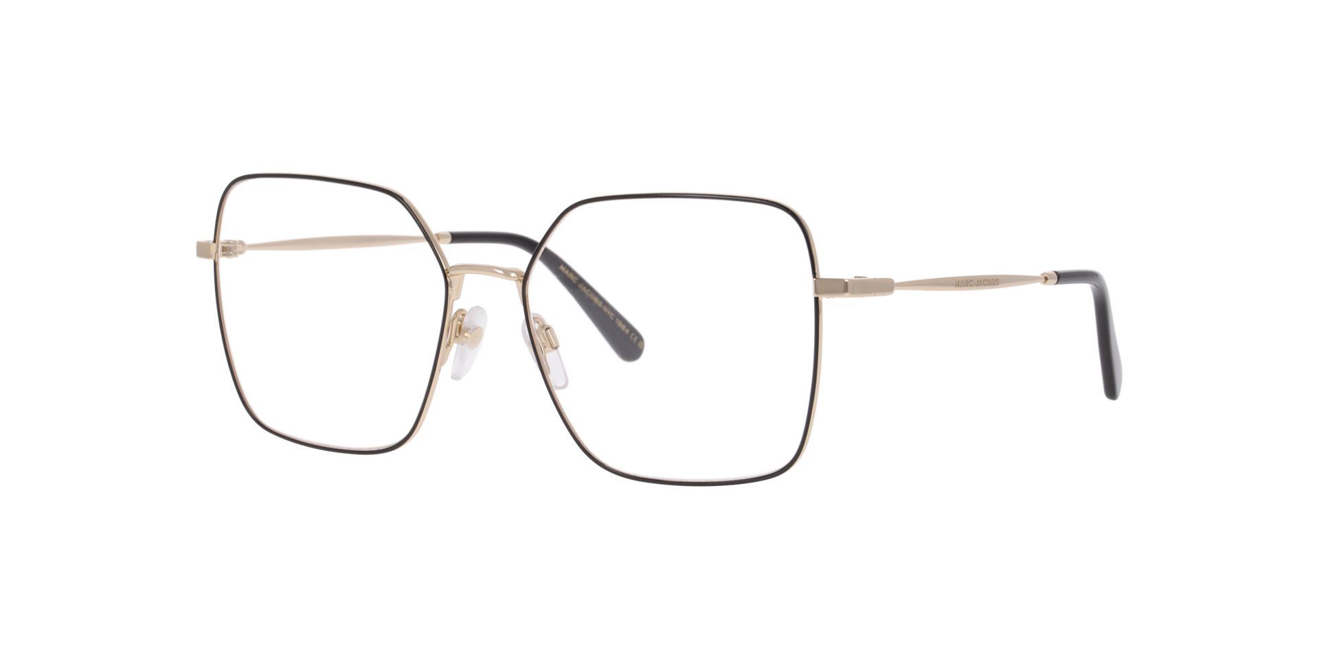 MARC 867 Gold Black MetalEyeglass Frames for Glasses Direct, Angle View