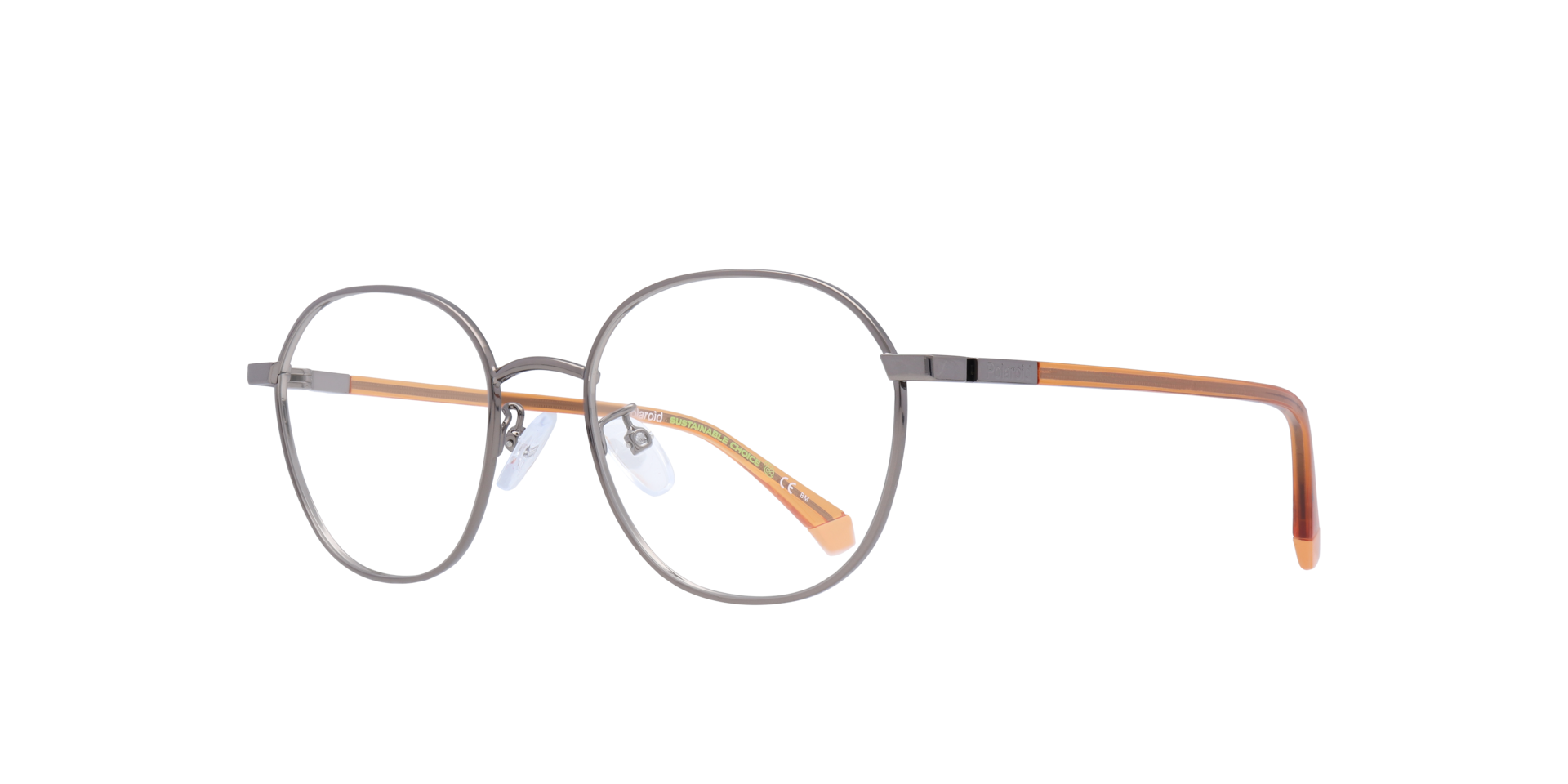 PLD D456/G Silver Shiny MetalEyeglass Frames for Glasses Direct, Angle View