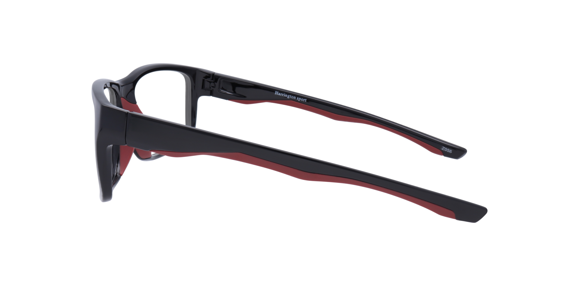 Beat Shiny Black & Red AcetateEyeglass Frames for Glasses Direct, Side View