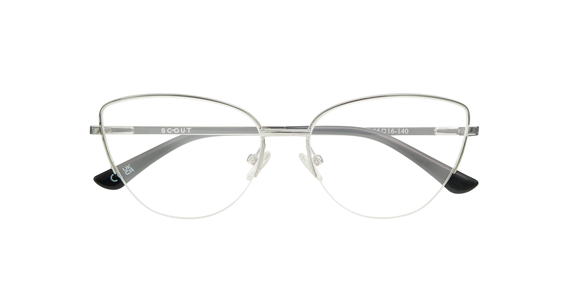Lucia Silver & Black MetalEyeglass Frames for Glasses Direct, Closed View