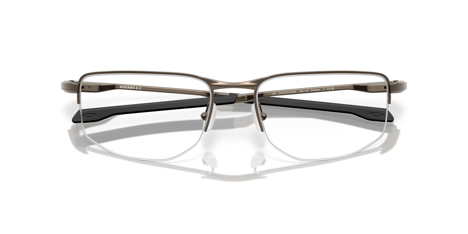 Addams 0.5 Pewter MetalEyeglass Frames for Glasses Direct, Closed View
