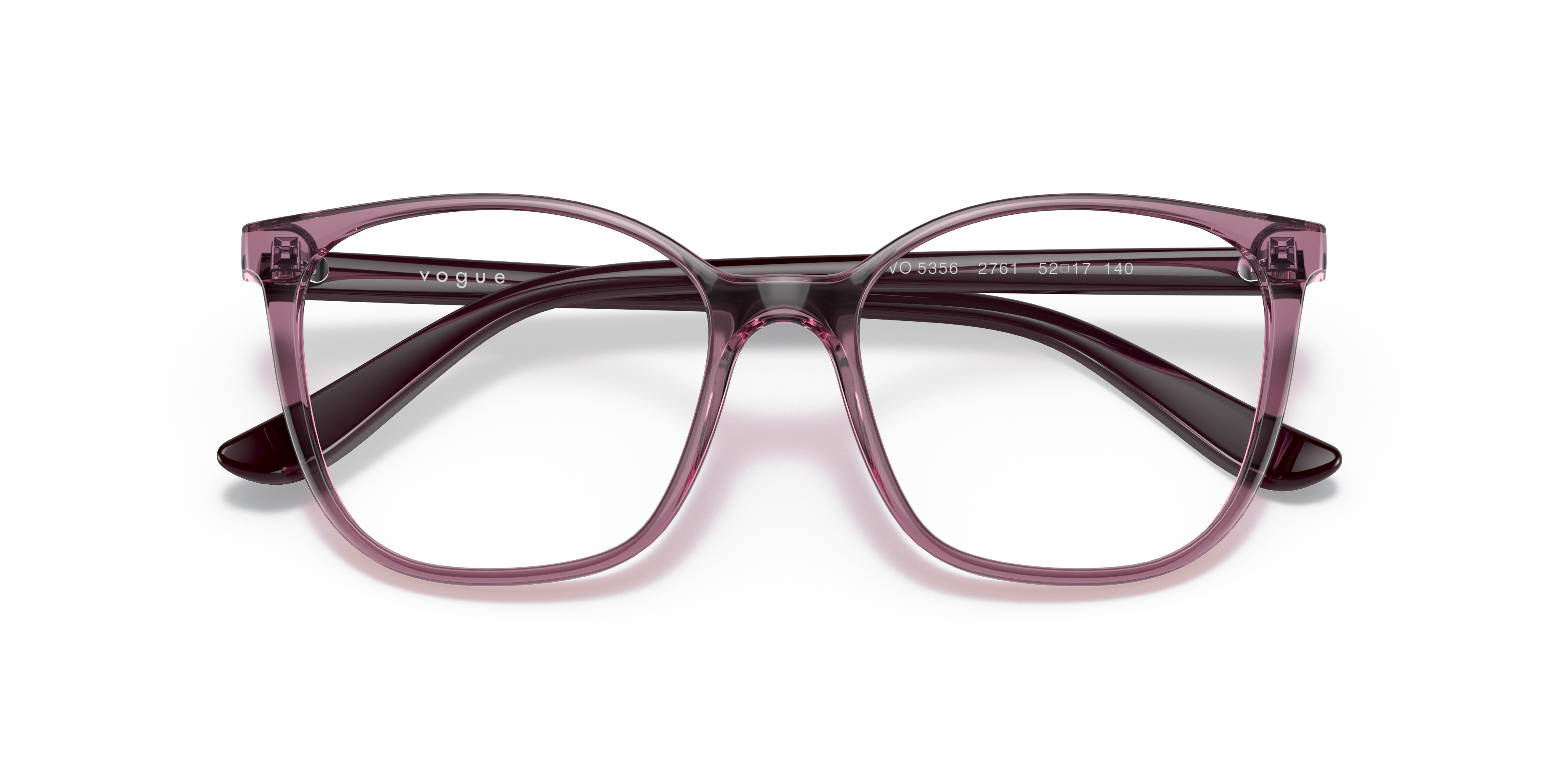 VO5356 Transparent Purple PlasticEyeglass Frames for Glasses Direct, Closed View