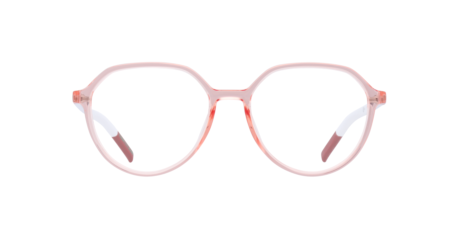 TJ 0011 Pink White PlasticEyeglass Frames for Glasses Direct, Front View