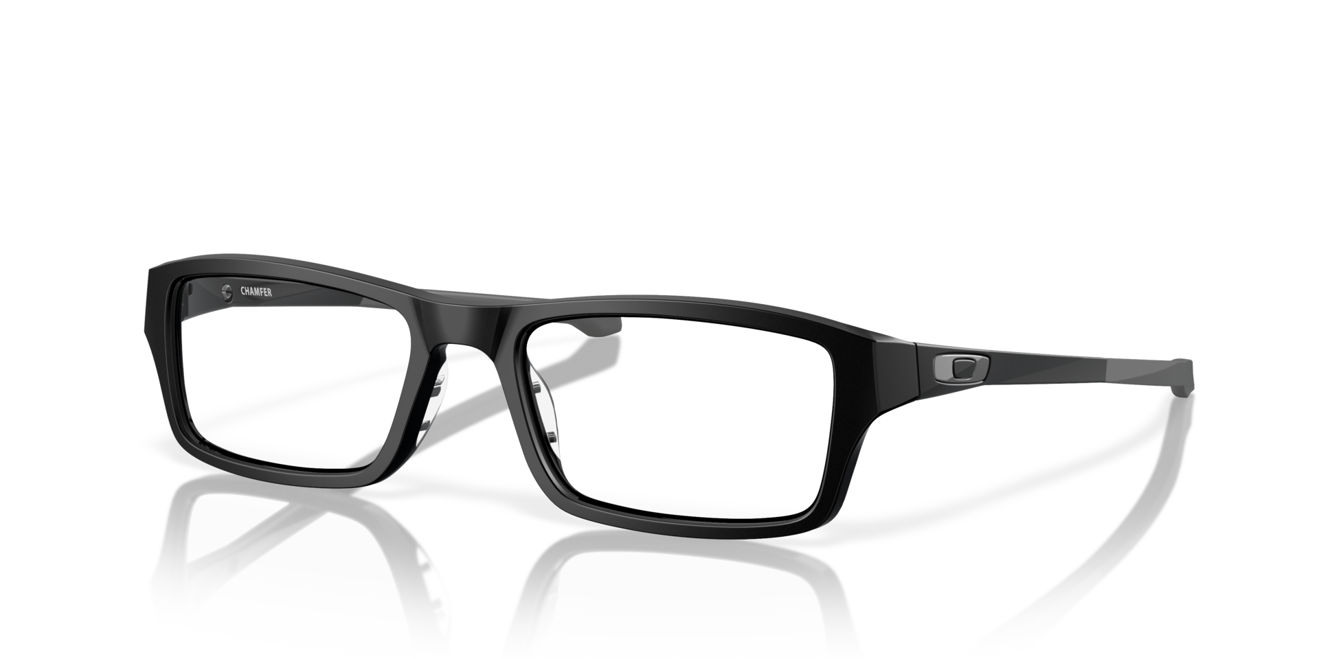 Chamfer™ Satin Black PlasticEyeglass Frames for Glasses Direct, Angle View