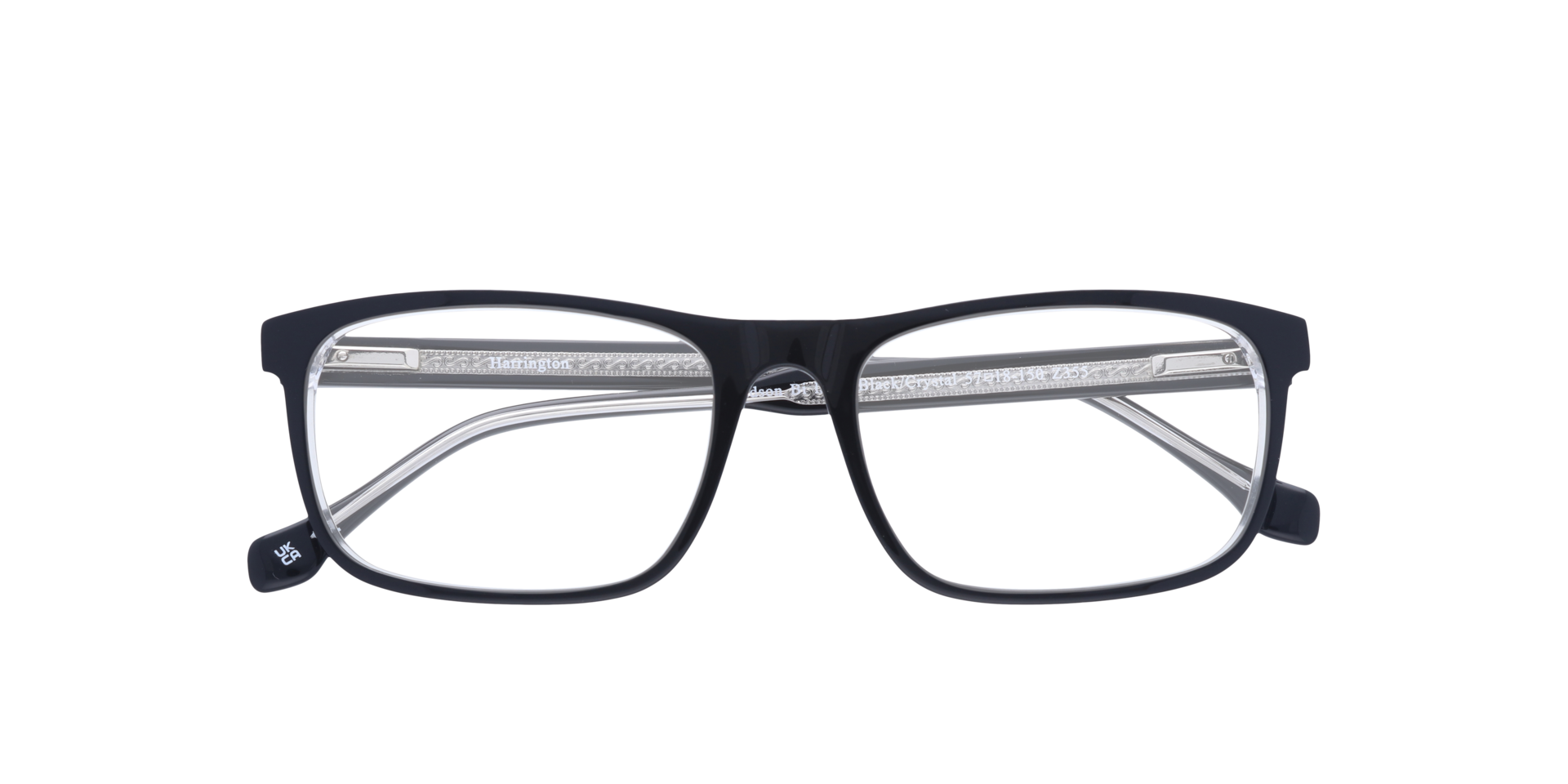 Hudson Bi Layer Black & Crystal AcetateEyeglass Frames for Glasses Direct, Closed View