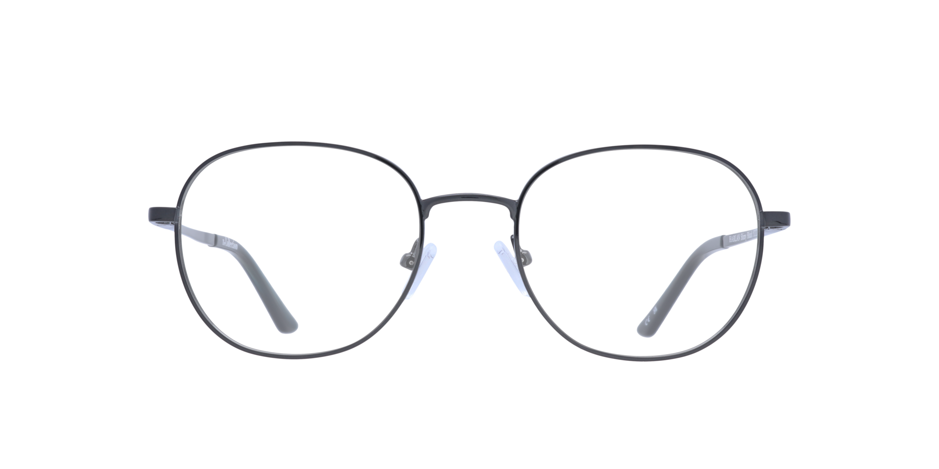 Harlan Shiny Black MetalEyeglass Frames for Glasses Direct, Front View