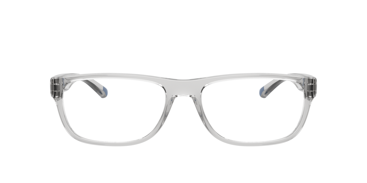 Arnette Men's Transparent Light Grey Rectangle Plastic Eyeglasses Online - Full Rim - An7289u