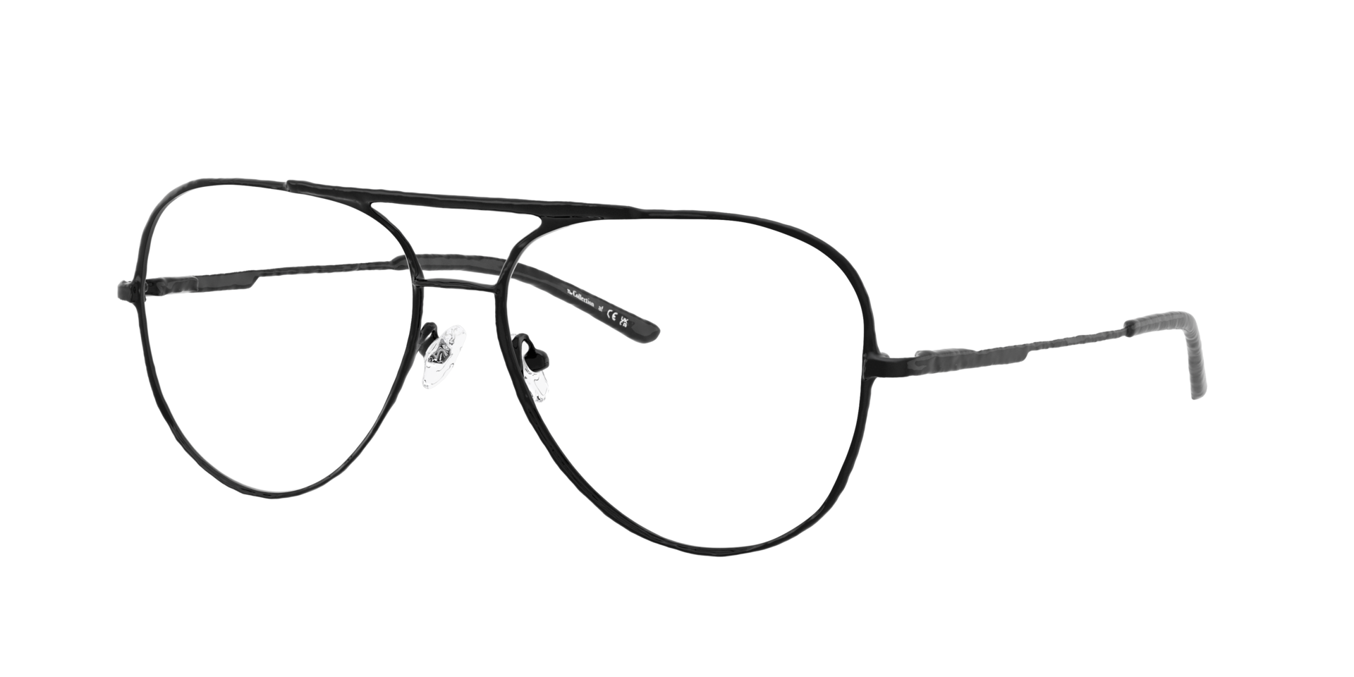 Maverick Matt Black MetalEyeglass Frames for Glasses Direct, Angle View