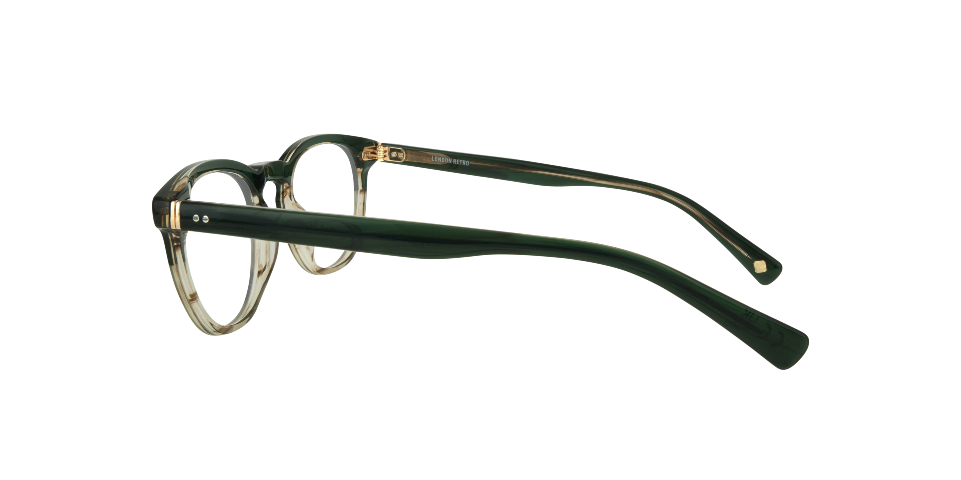 Reggie Green & Crystal AcetateEyeglass Frames for Glasses Direct, Side View