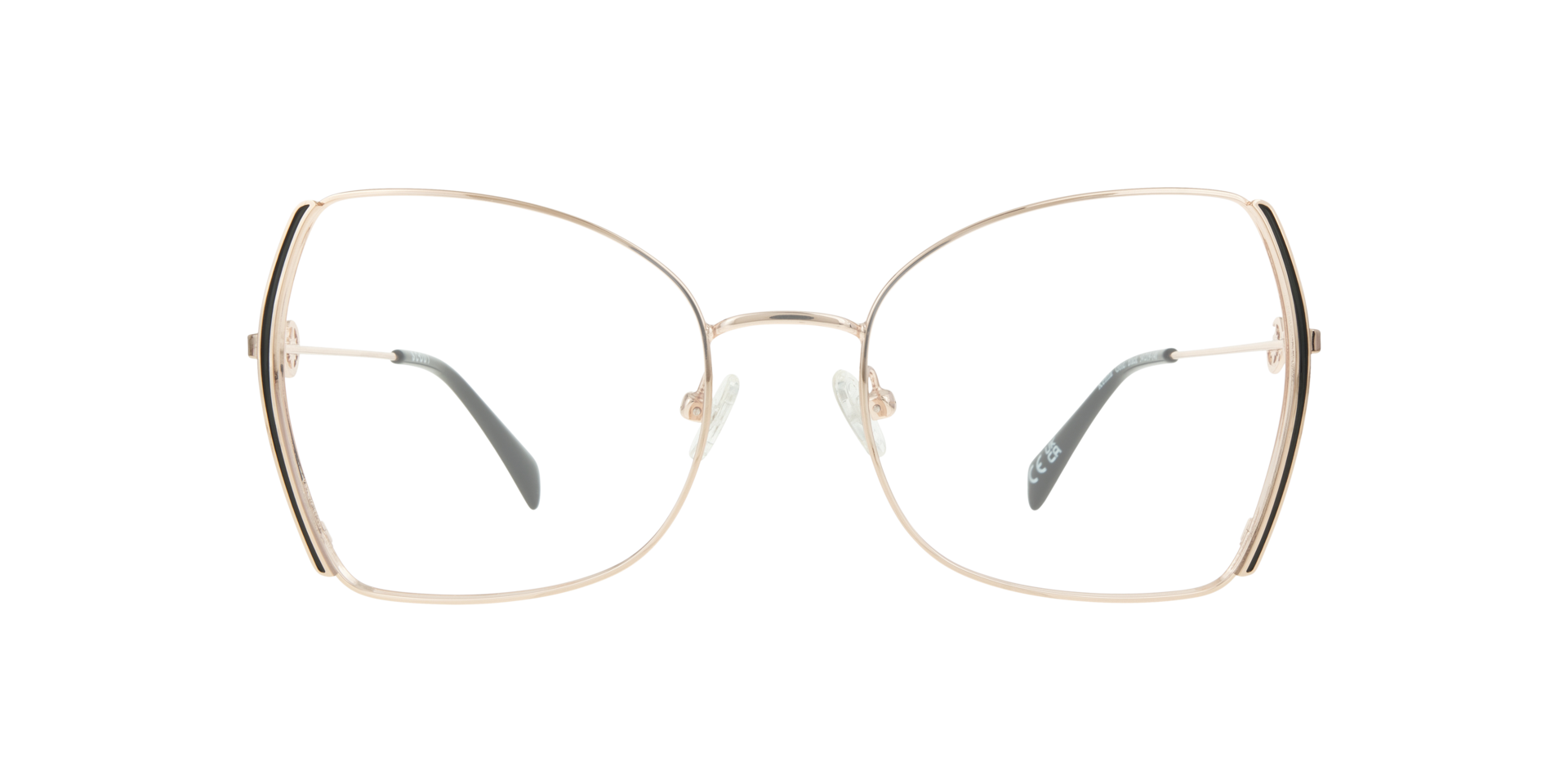 Kenna Gold & Black MetalEyeglass Frames for Glasses Direct, Front View