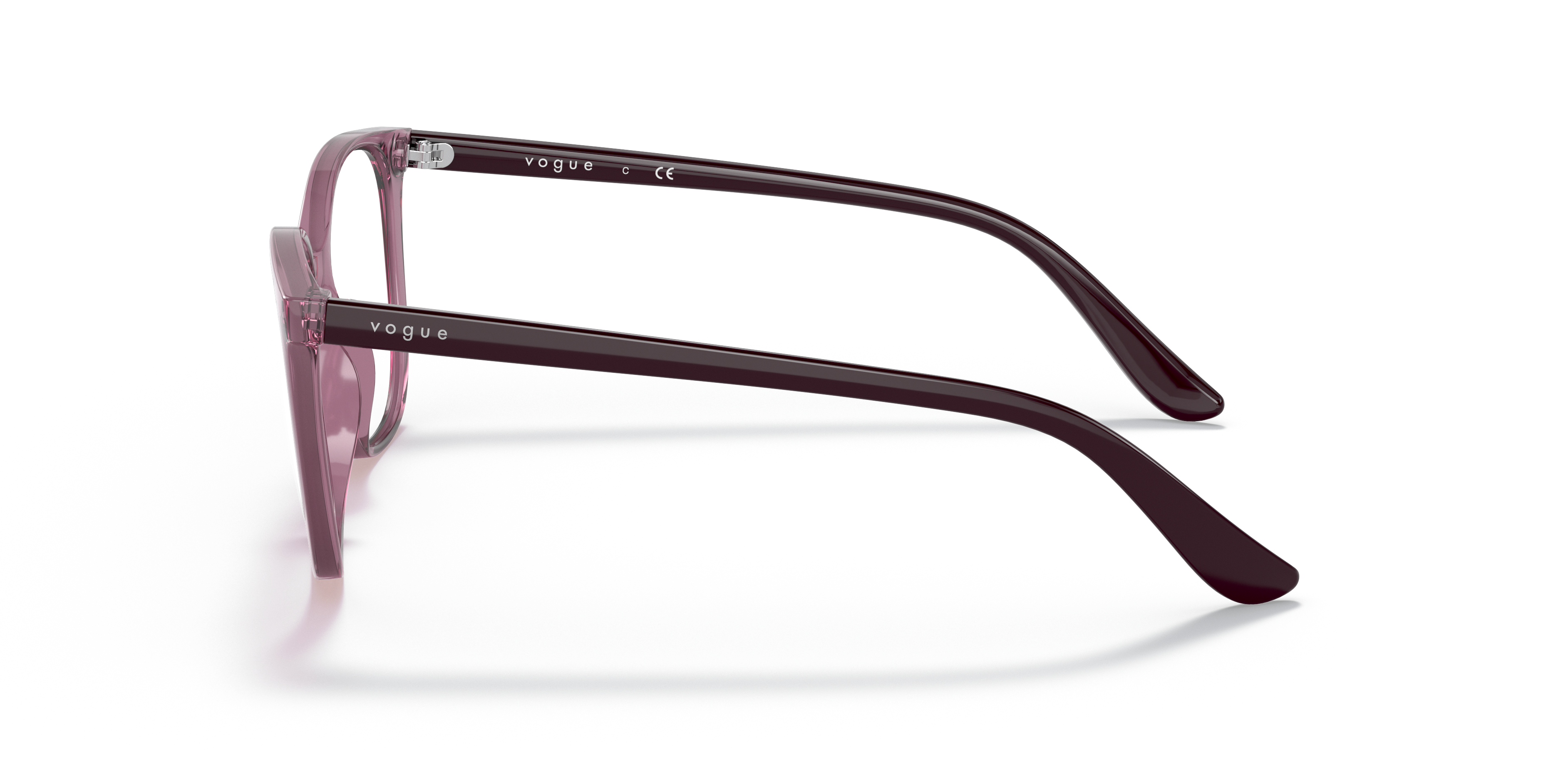 VO5356 Transparent Purple PlasticEyeglass Frames for Glasses Direct, Side View