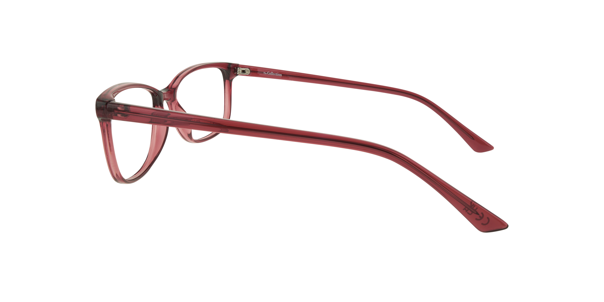Livvy Shiny Red PlasticEyeglass Frames for Glasses Direct, Side View