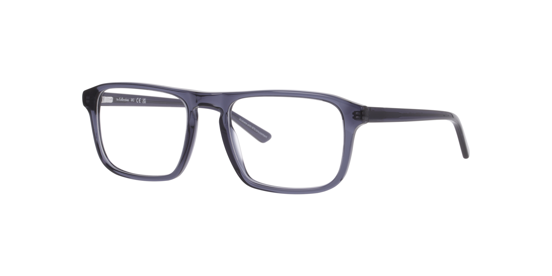 Nate Transparent Blue AcetateEyeglass Frames for Glasses Direct, Angle View