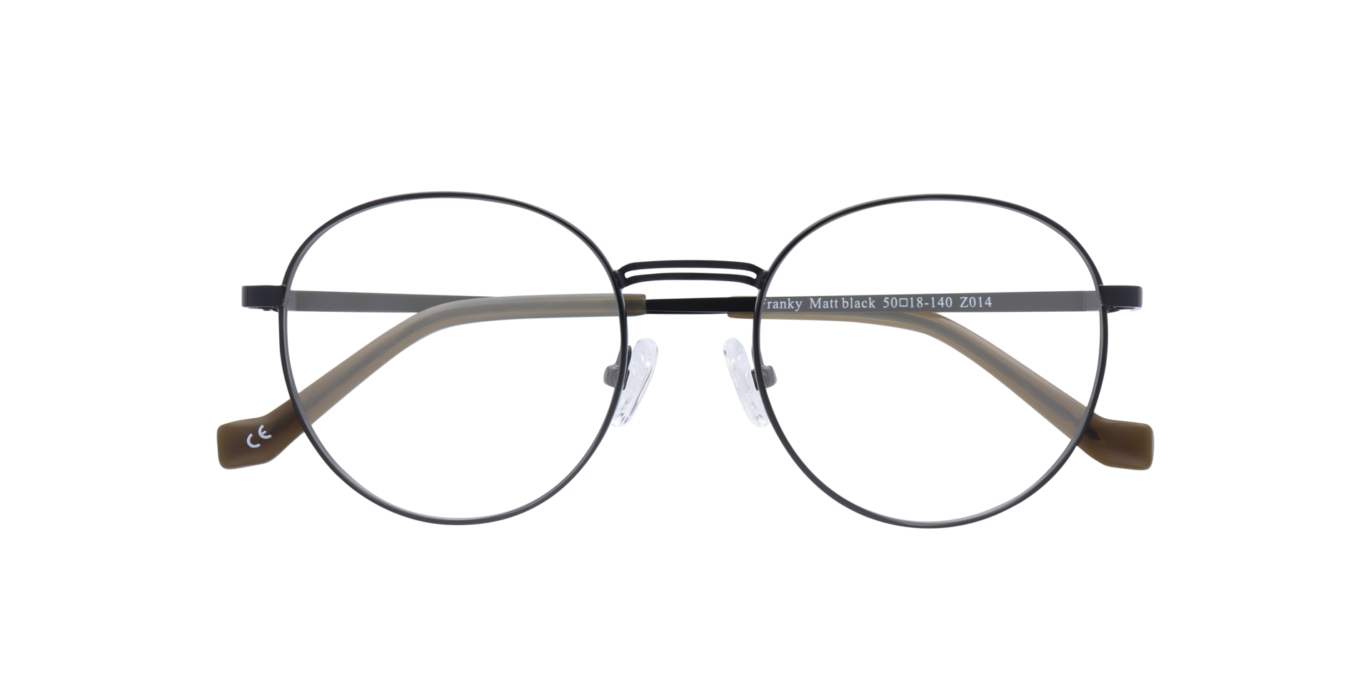 Franky Matte Black MetalEyeglass Frames for Glasses Direct, Closed View