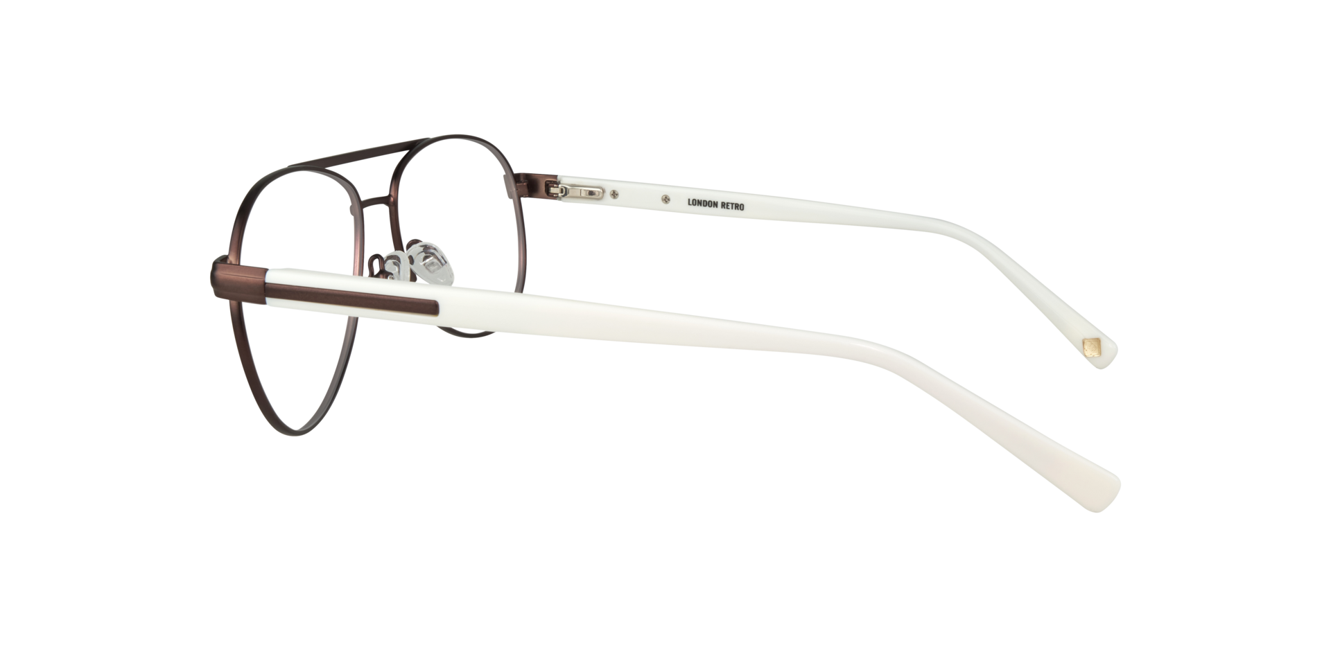 Jenson Matte Brown MetalEyeglass Frames for Glasses Direct, Side View