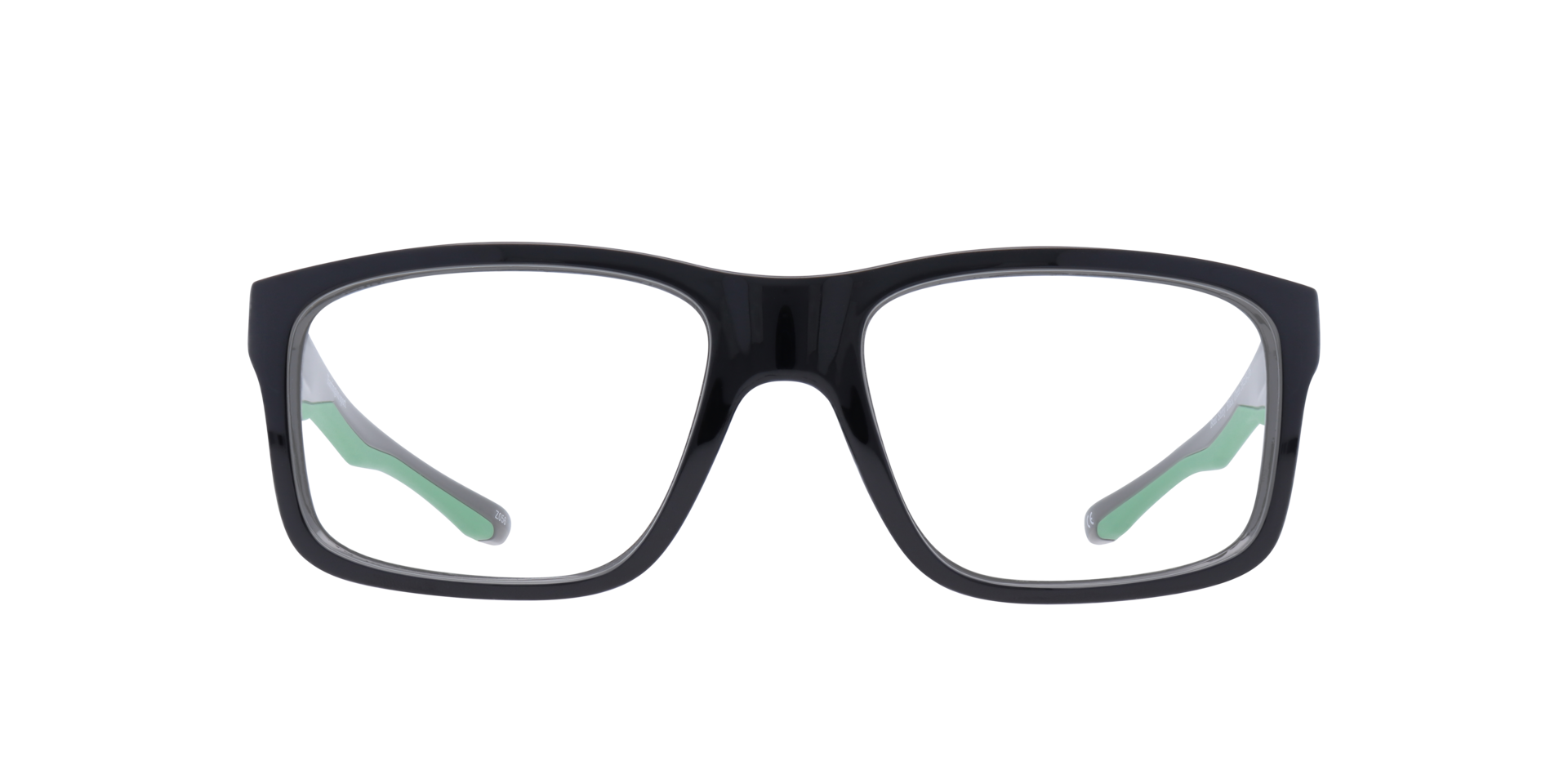 Beat Shiny Black Green AcetateEyeglass Frames for Glasses Direct, Front View