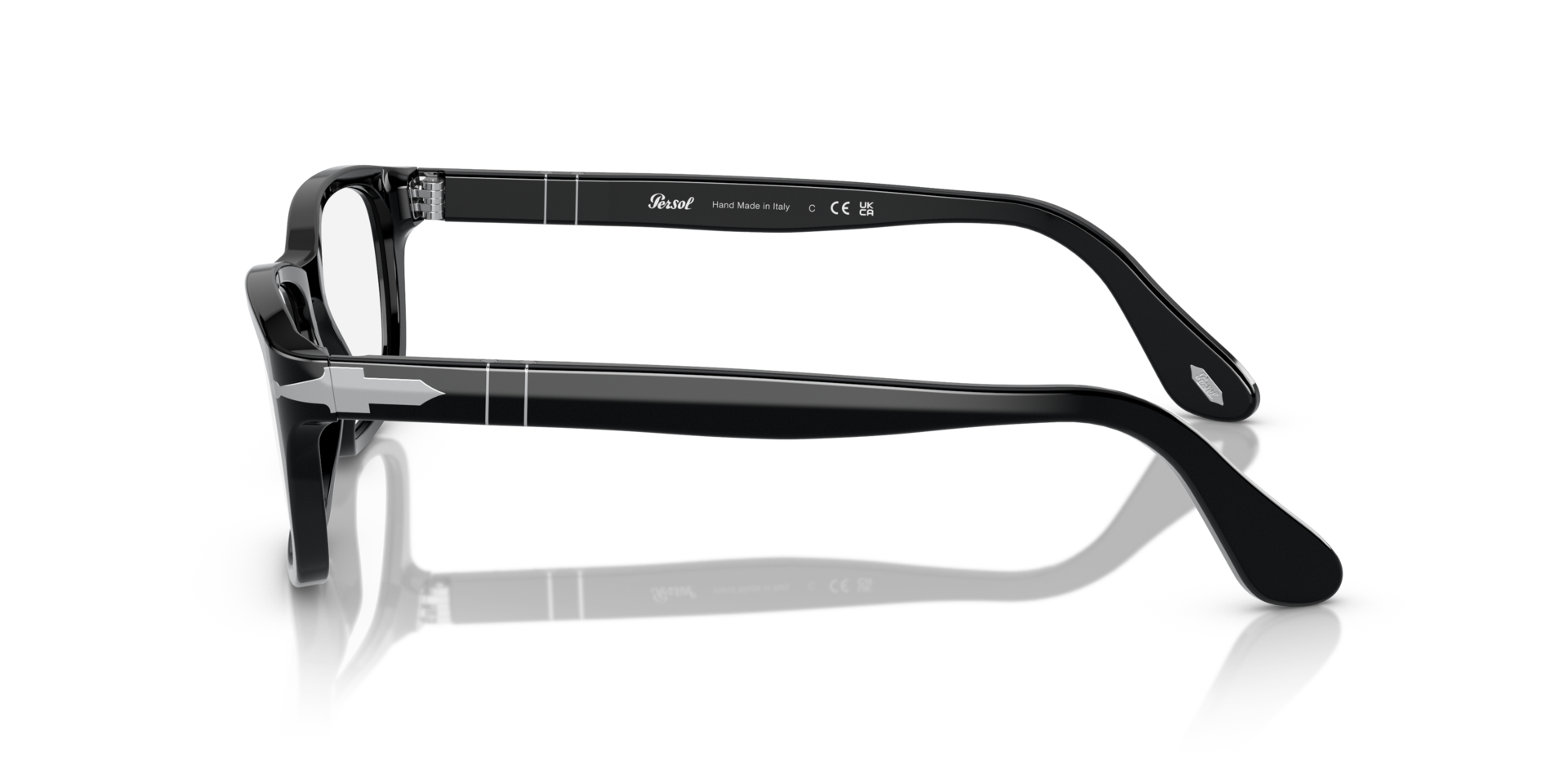 PO3012V Black AcetateEyeglass Frames for Glasses Direct, Side View