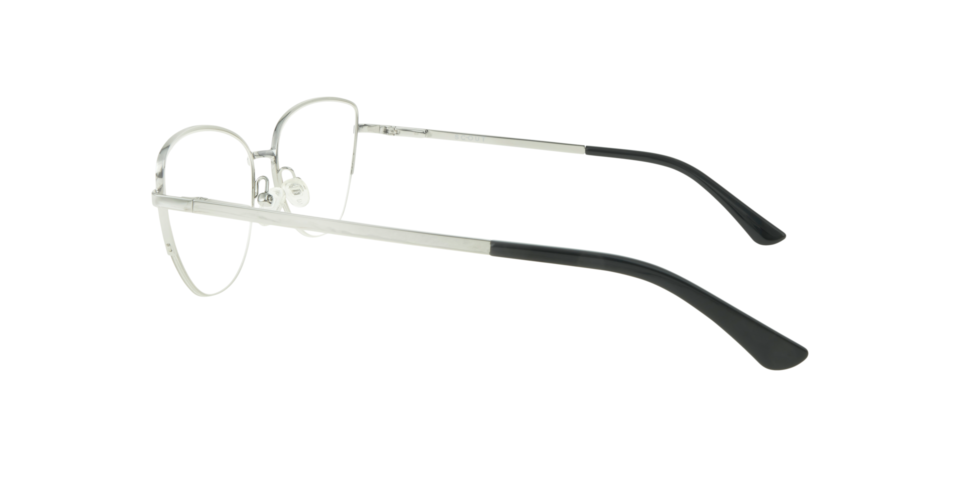 Lucia Silver & Black MetalEyeglass Frames for Glasses Direct, Side View