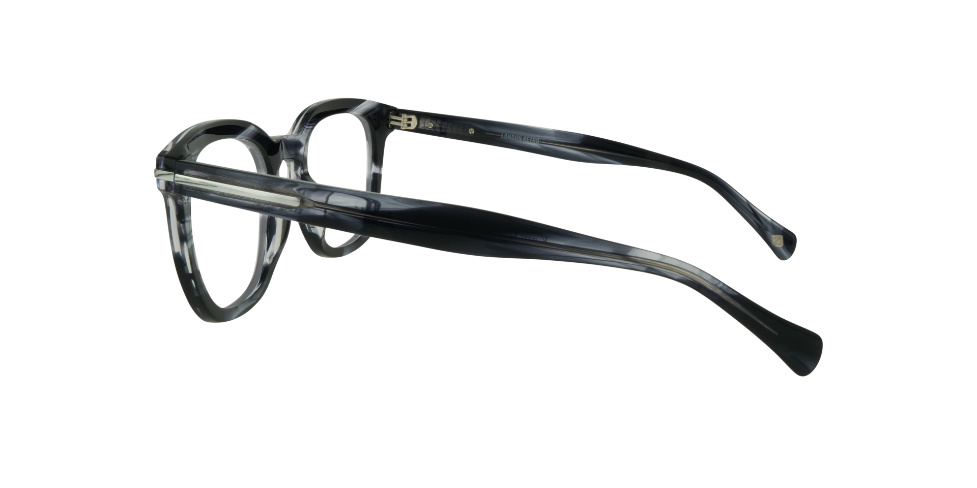 Kew Horn Blue Grey AcetateEyeglass Frames for Glasses Direct, Side View
