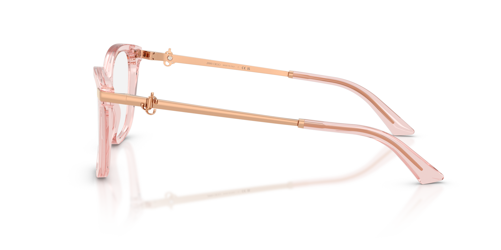 JC3068B Transparent Rose AcetateEyeglass Frames for Glasses Direct, Side View