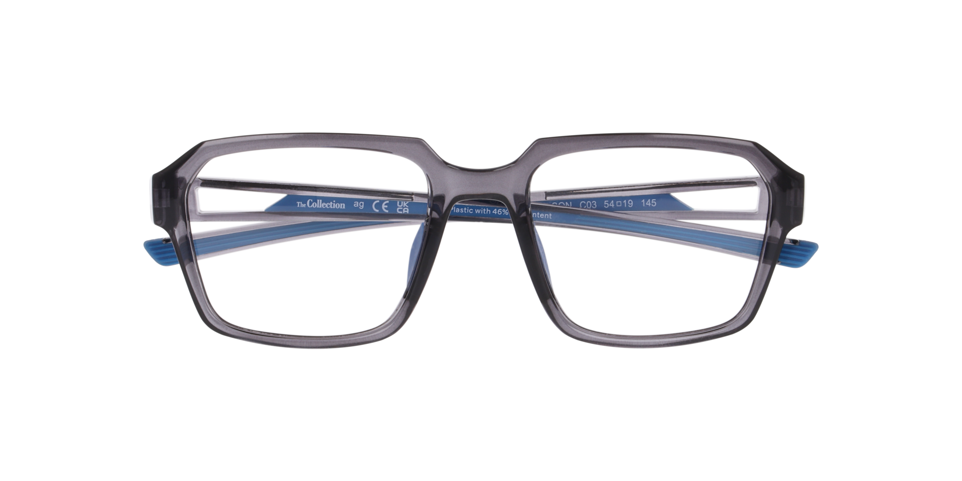 Nelson Blue & Grey PlasticEyeglass Frames for Glasses Direct, Closed View