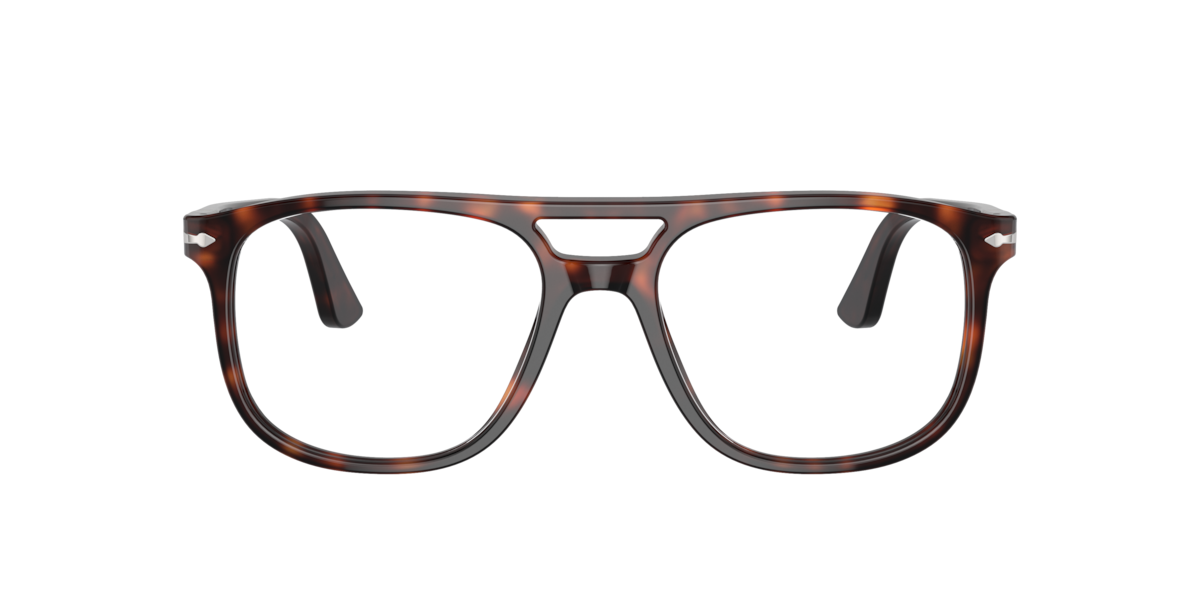 Persol Unisex Havana Pilot Acetate Eyeglasses Online - Full Rim - Po3329v