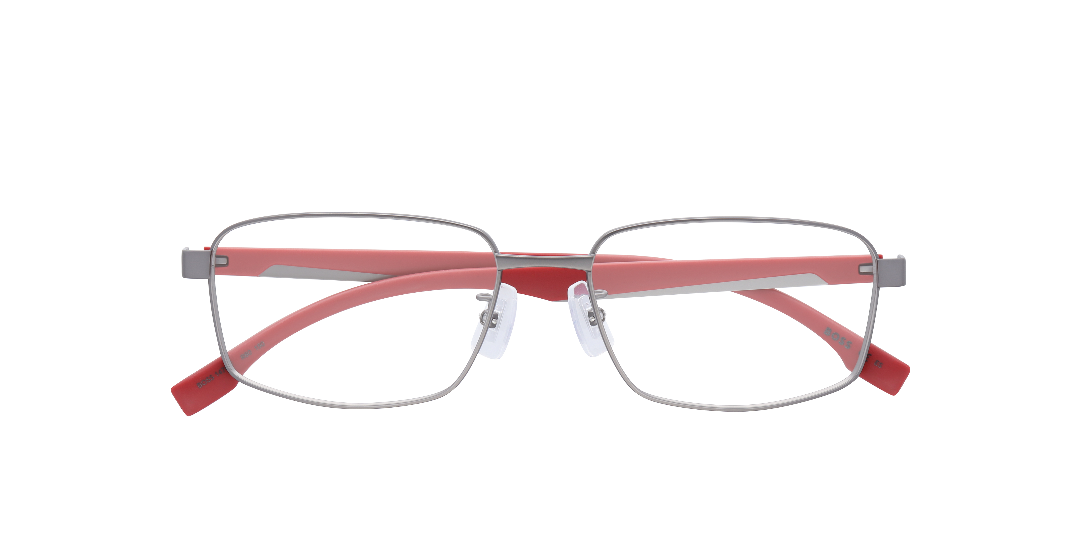 BOSS 1470/F Red Silver MetalEyeglass Frames for Glasses Direct, Closed View