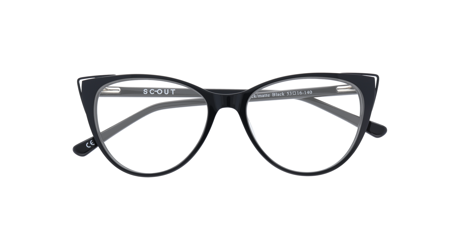 Arabella Shiny Black  &  Matte Black AcetateEyeglass Frames for Glasses Direct, Closed View