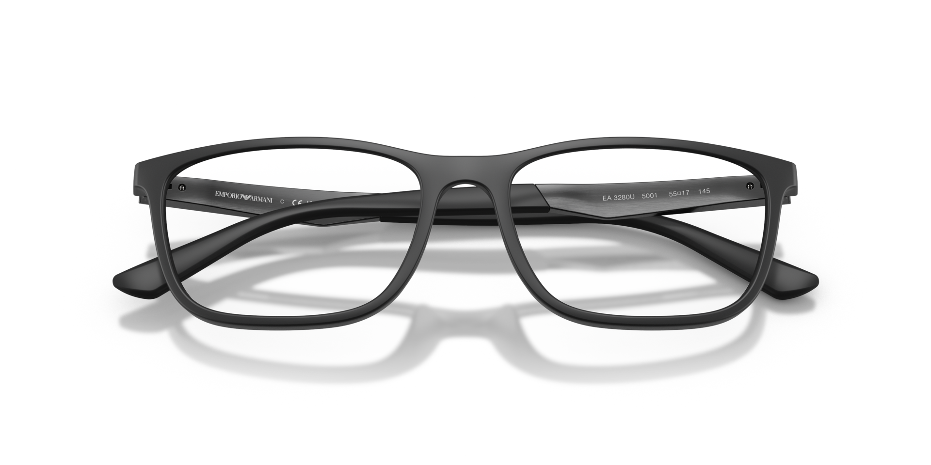 EA3280U Matte Black PlasticEyeglass Frames for Glasses Direct, Closed View