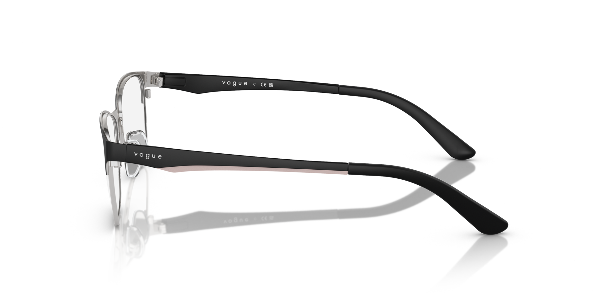 VO3940 Matte Black MetalEyeglass Frames for Glasses Direct, Side View
