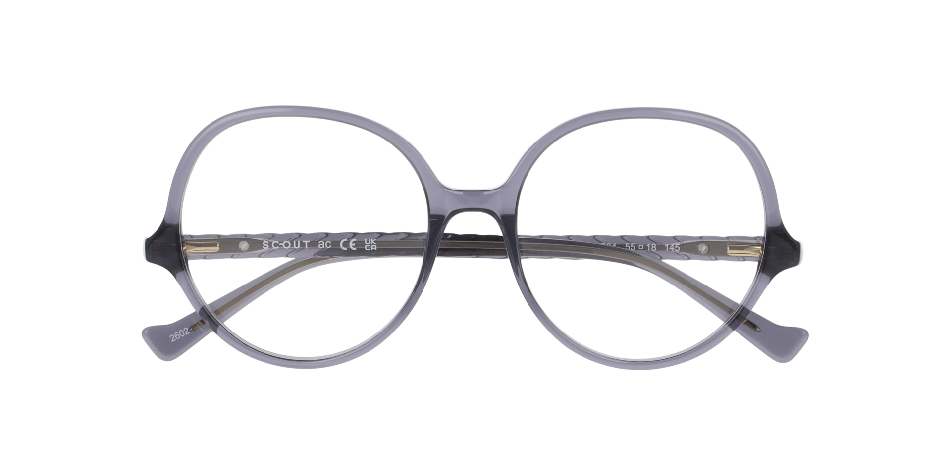 Nia Crystal Grey AcetateEyeglass Frames for Glasses Direct, Closed View