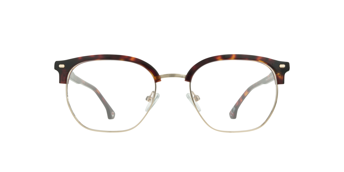 Havana/Shiny Gold square Metal eyeglasses Online - Full Rim - Keegan