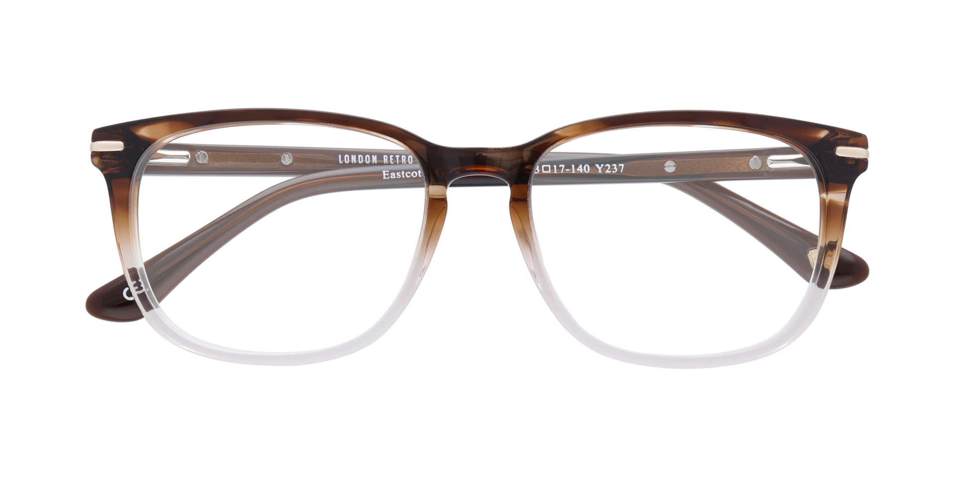 Eastcote Gradient Brown AcetateEyeglass Frames for Glasses Direct, Closed View