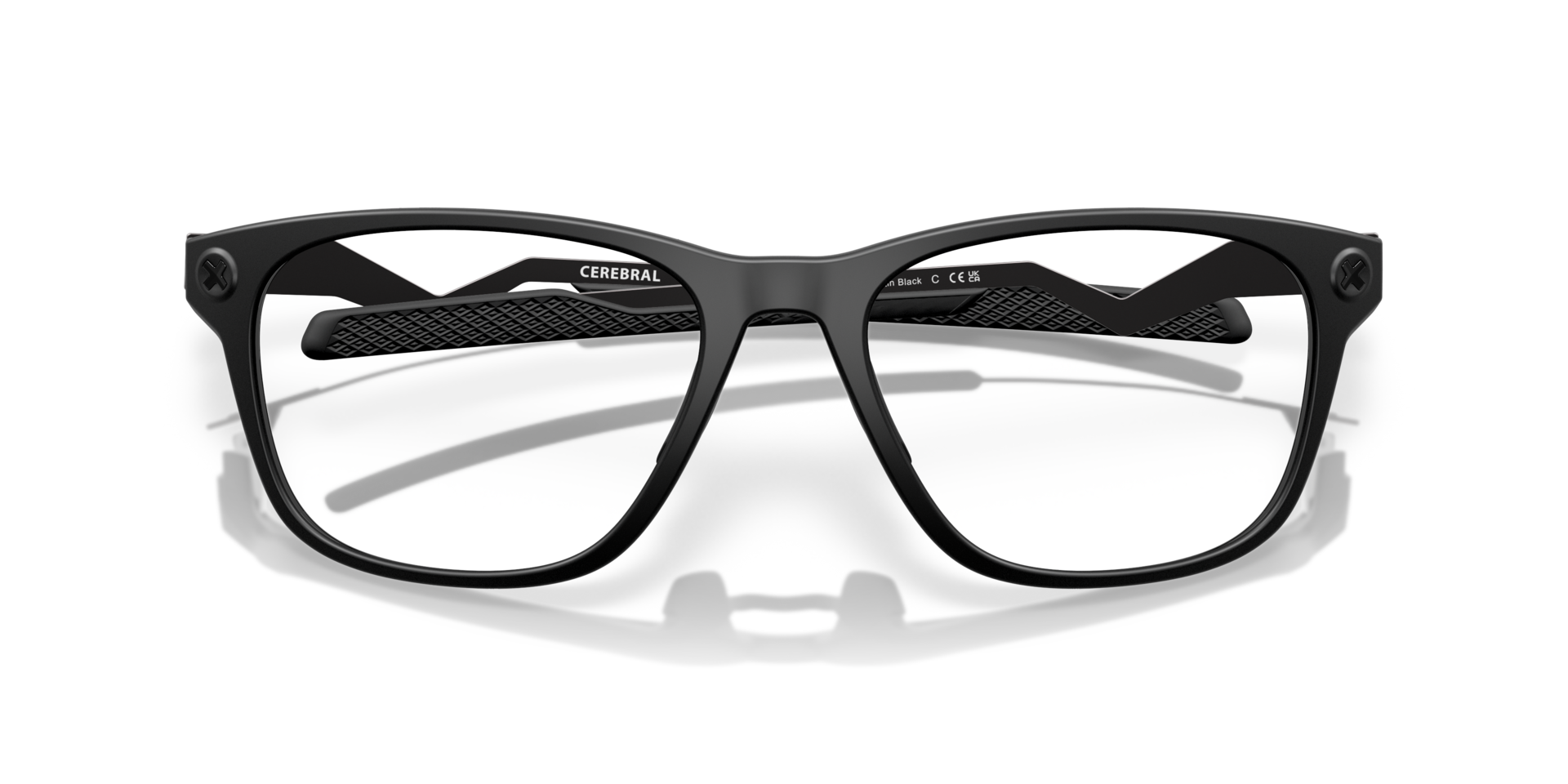 Cerebral Satin Black PlasticEyeglass Frames for Glasses Direct, Closed View