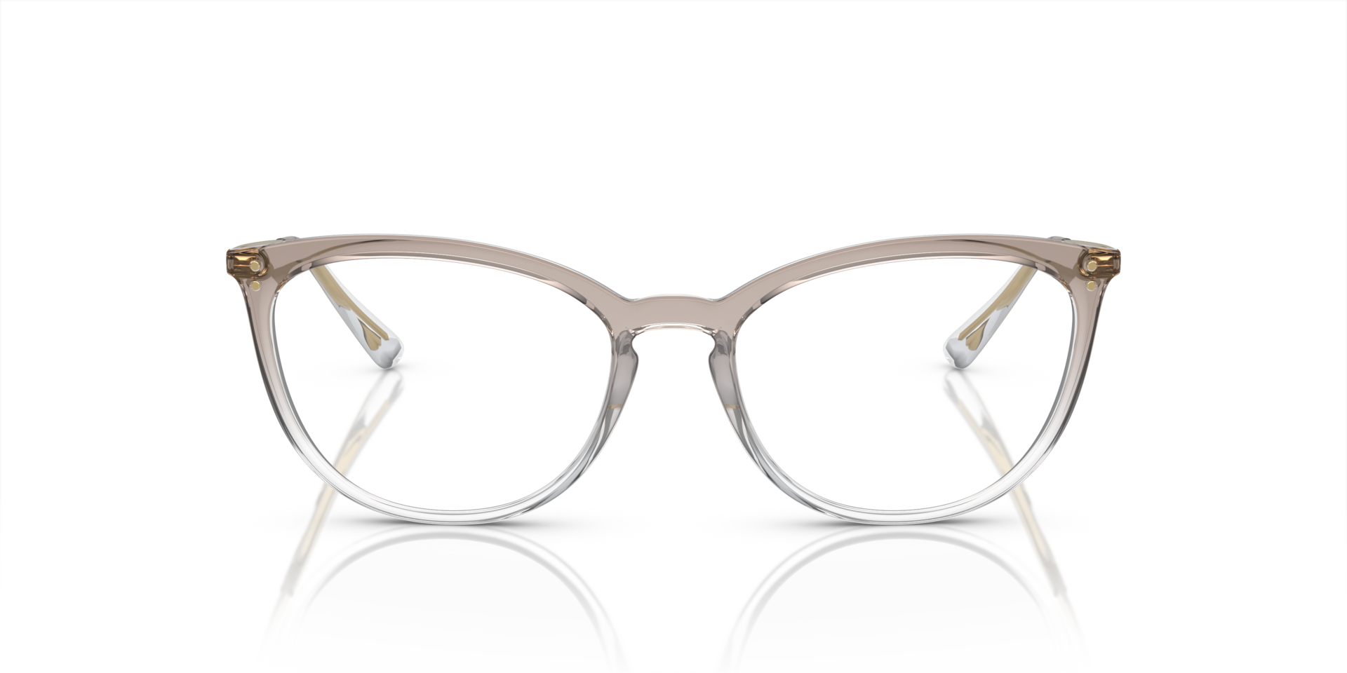 VO5276 Top Gradient Brown & Crystal PlasticEyeglass Frames for Glasses Direct, Front View