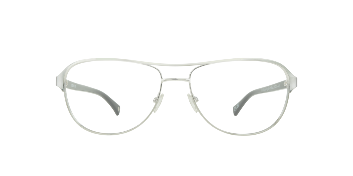 Shiny Silver/Black pilot Metal eyeglasses Online - Full Rim - Redford
